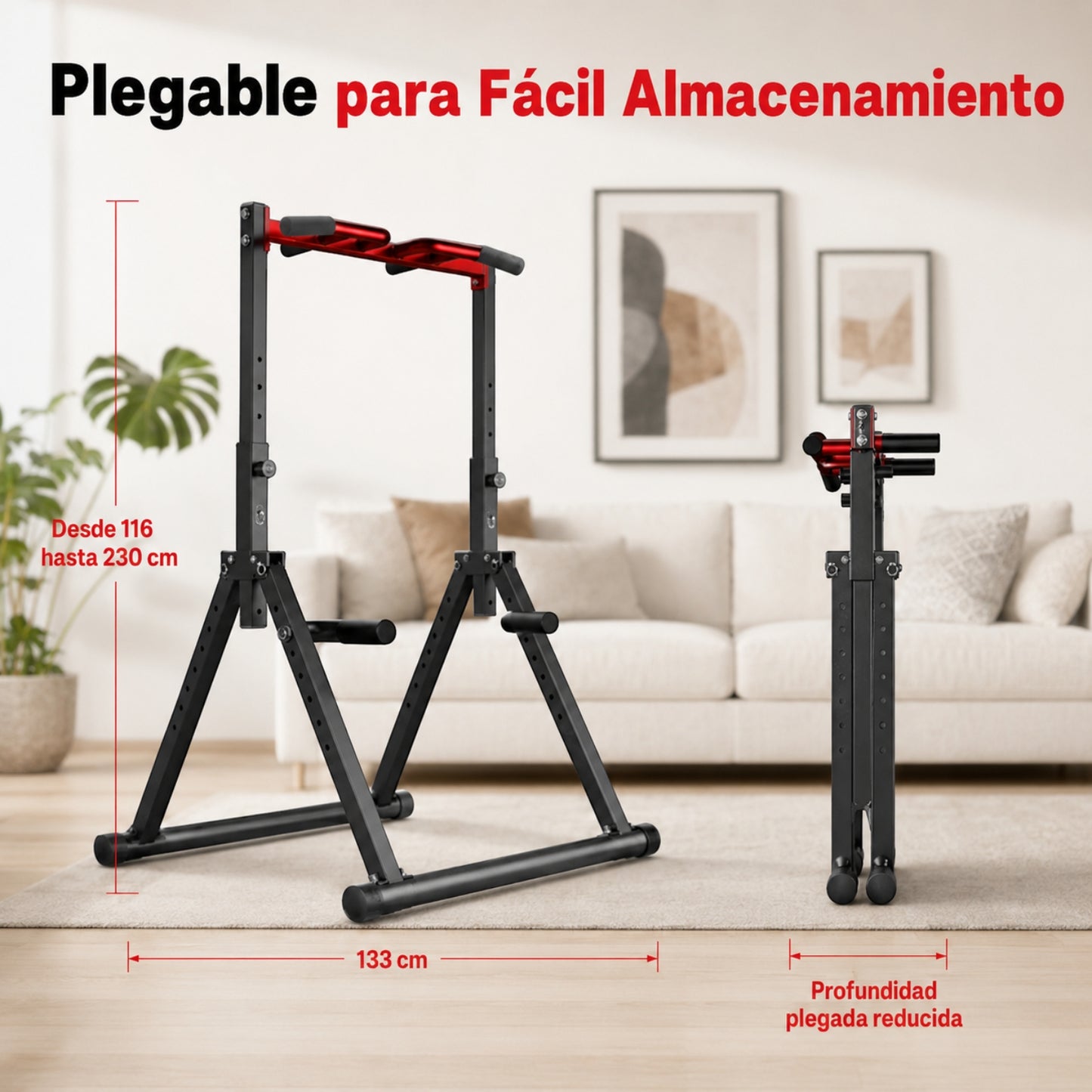 Estación Plegable para Dominadas y Fondos