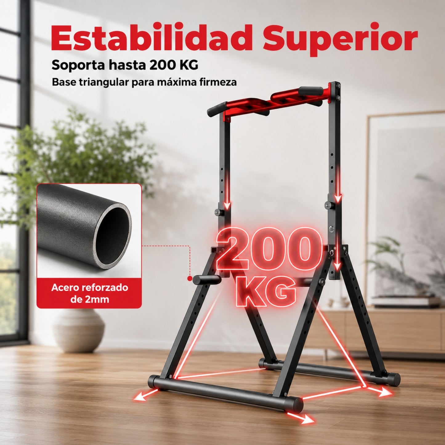 Estación Plegable para Dominadas y Fondos