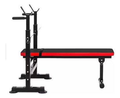 Banco de Press con Rack para Sentadillas y Abdominales