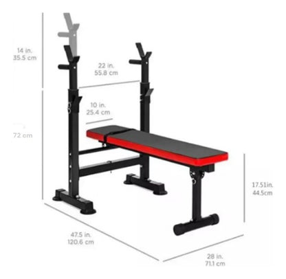 Banco de Press con Rack para Sentadillas y Abdominales