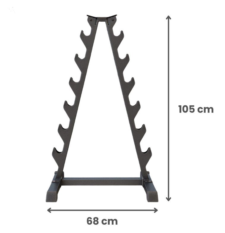 Pack Mancuernas Hexagonales 105kg + Rack Triangular